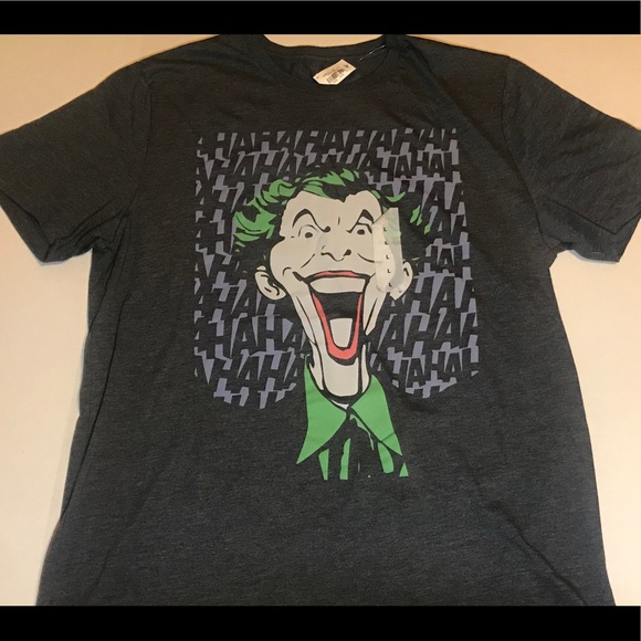 Men’s joker print T-shirt gray size large NEW!! - Picture 1 of 3